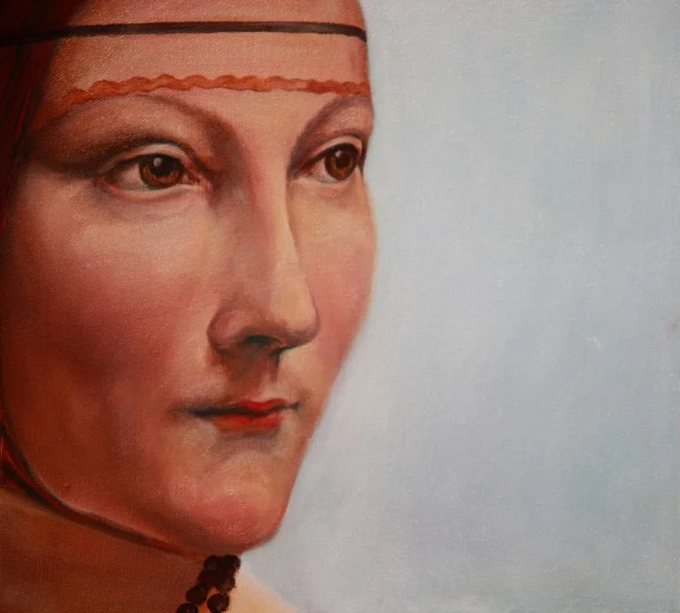 De dame met Hermelijn — schilderij van Jeanne Thijssen