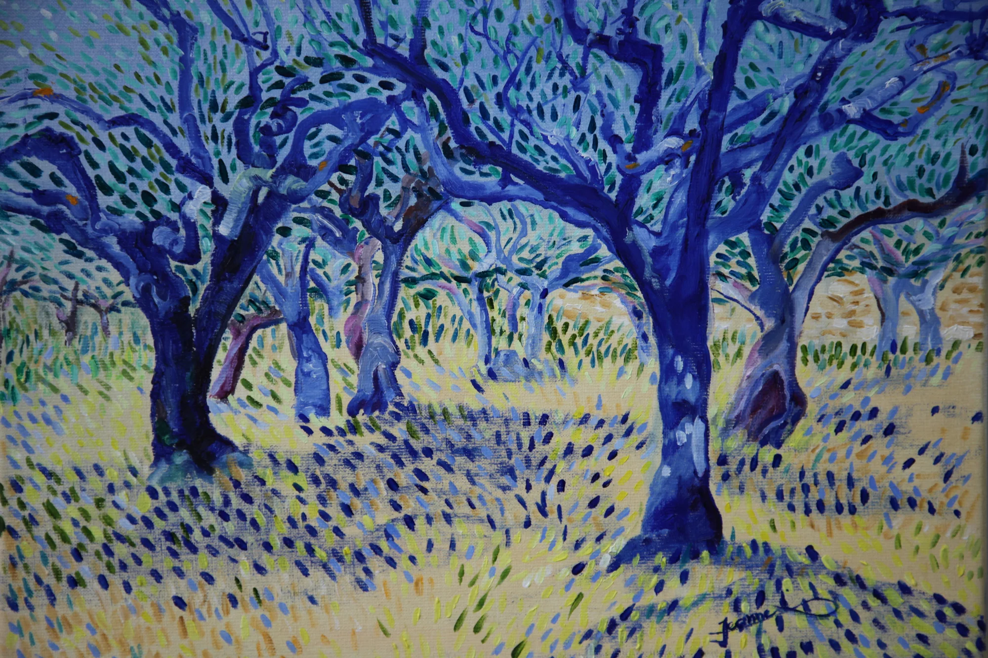 Frankrijk, Olijfbomen in Le Val, zomer 2019 — schilderij van Jeanne Thijssen