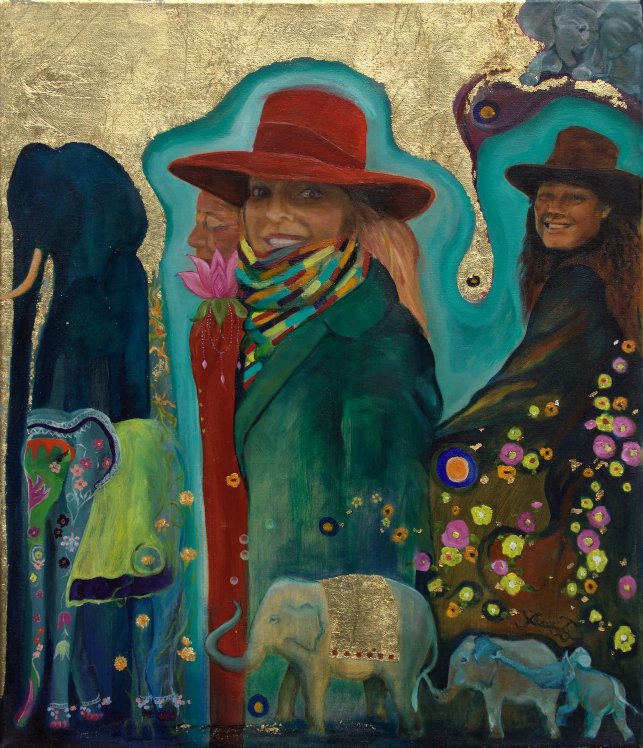 Familie — schilderij van Jeanne Thijssen